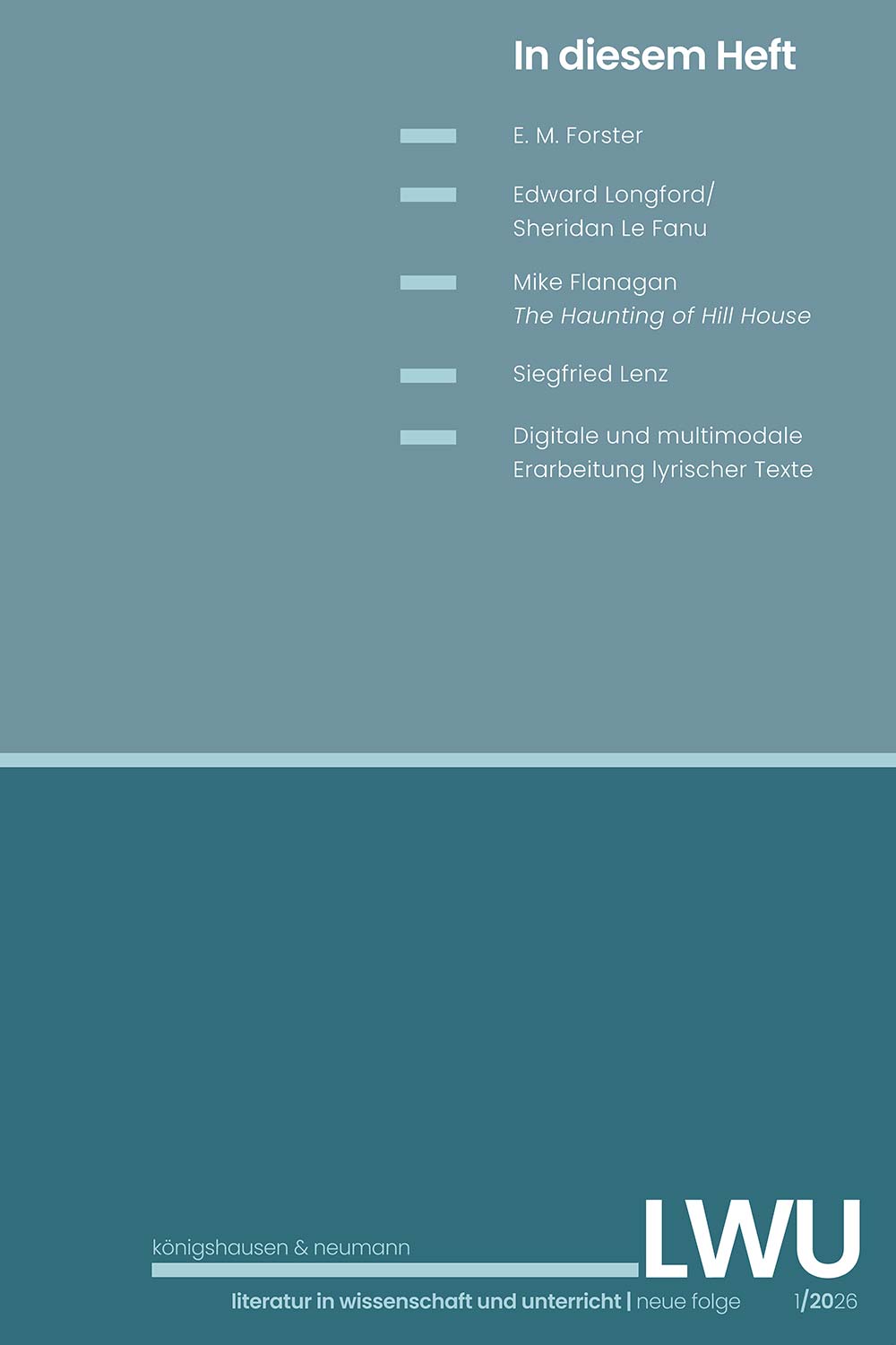 LWU Literatur in Wissenschaft und Unterricht – neue Folge 1/2026 – ISBN 9783568100504 / 978-3-568-10050-4 / 978-3-5681-0050-4