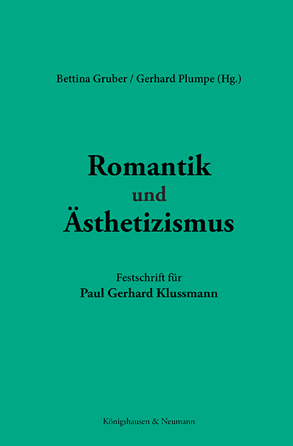 Cover zu Romantik und Ästhetizismus (ISBN 9783826014482)