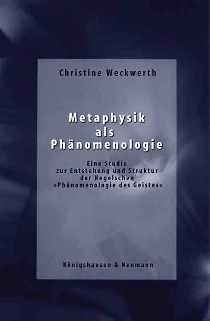 Cover zu Metaphysik als Phänomenologie (ISBN 9783826017902)
