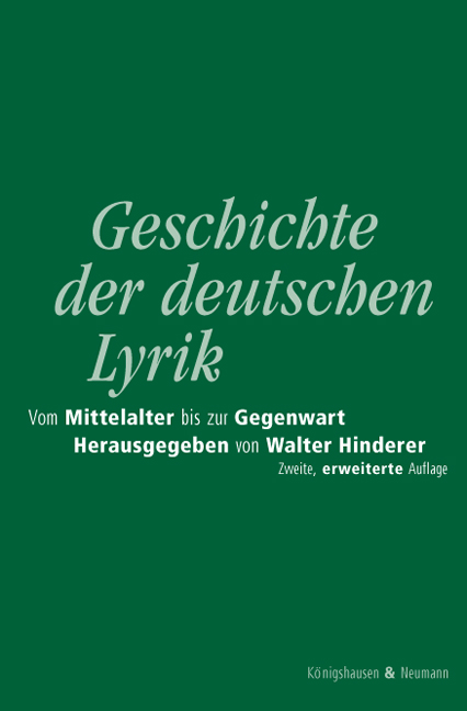 Cover zu Geschichte der deutschen Lyrik (ISBN 9783826019999)