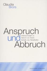 Cover zu Anspruch und Abbruch (ISBN 9783826022913)