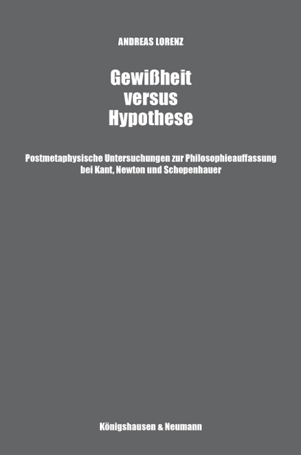 Cover zu Gewißheit versus Hypotheses. (ISBN 9783826028601)