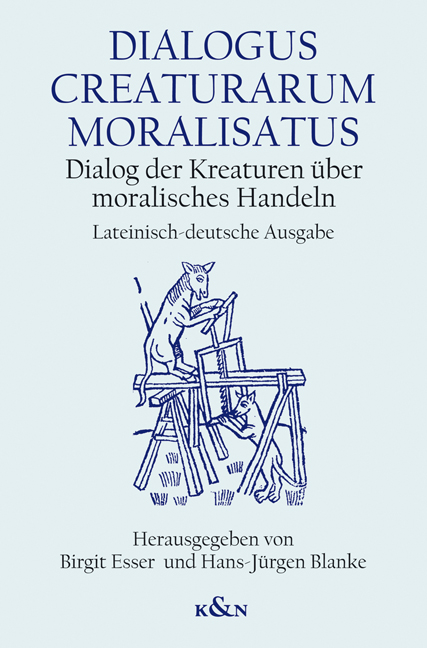 Cover zu Dialogus creaturarum moralisatus (ISBN 9783826036217)