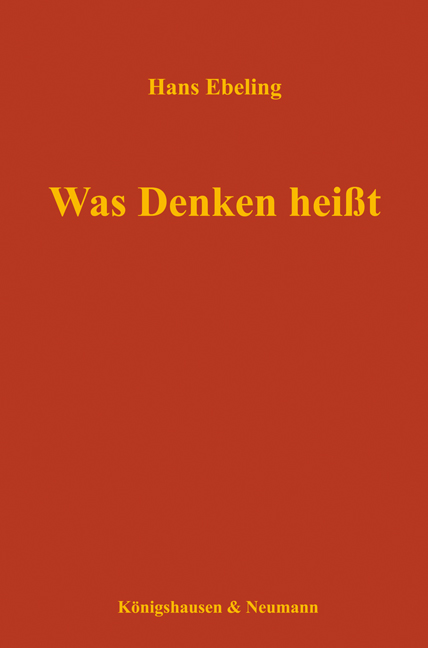 Cover zu Was Denken heißt (ISBN 9783826037559)