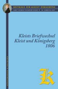 Cover zu Kleists Briefwechsel (ISBN 9783826038235)