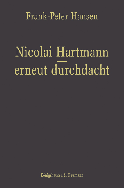Cover zu Nicolai Hartmann – erneut durchdacht (ISBN 9783826039102)