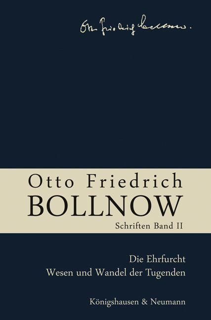 Cover zu Otto Friedrich Bollnow: Schriften (ISBN 9783826039317)