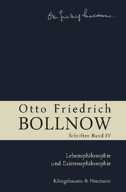 Cover zu Otto Friedrich Bollnow: Schriften (ISBN 9783826041860)