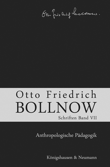 Cover zu Otto Friedrich Bollnow: Schriften (ISBN 9783826042645)