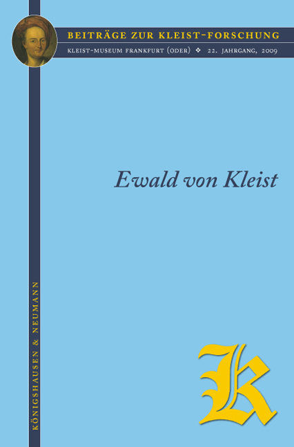 Cover zu Ewald von Kleist (ISBN 9783826042737)