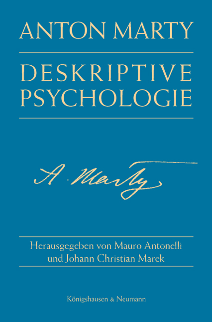 Cover zu Anton Marty (ISBN 9783826044229)