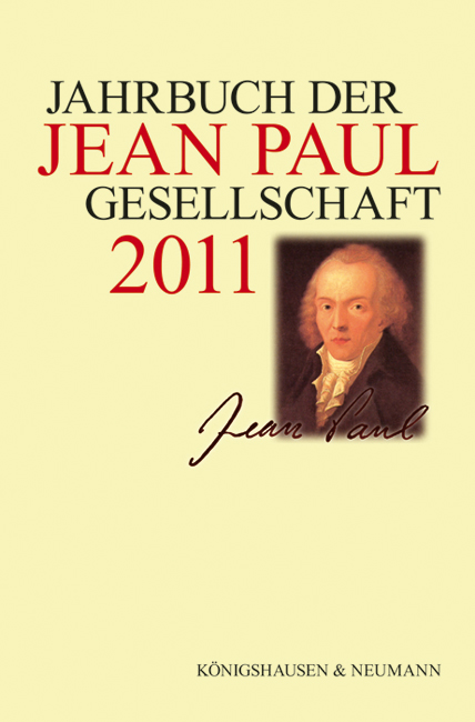 Cover zu Jahrbuch der Jean-Paul-Gesellschaft (ISBN 9783826045455)