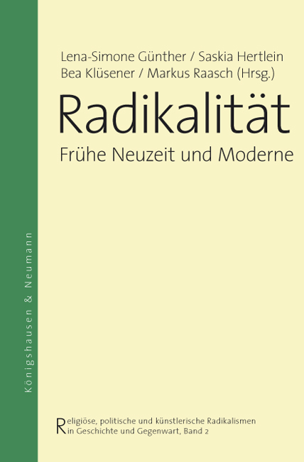 Cover zu Radikalität (ISBN 9783826047930)