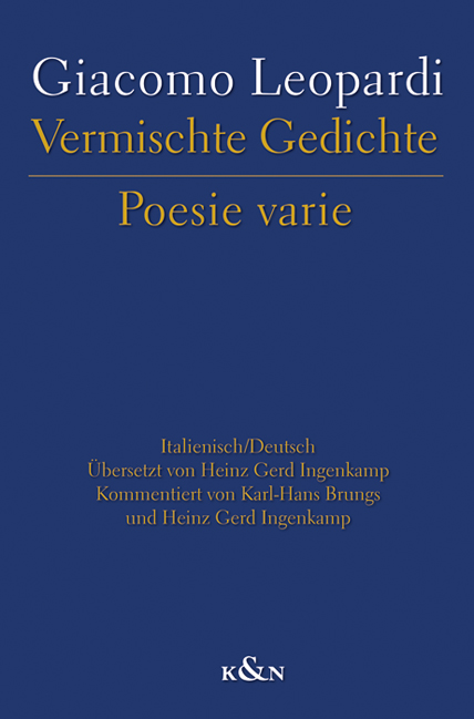 Cover zu Vermischte Gedichte Poesie varie (ISBN 9783826048074)