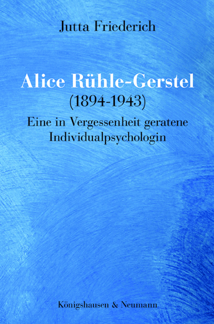 Cover zu Alice Rühle-Gerstel (1894-1943) (ISBN 9783826049941)