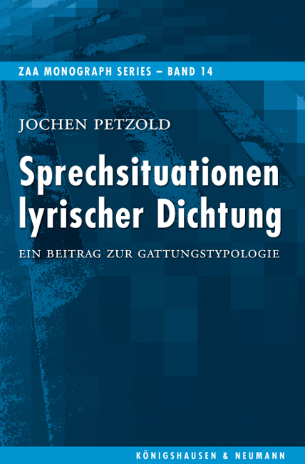 Cover zu Sprechsituationen lyrischer Dichtung (ISBN 9783826050497)