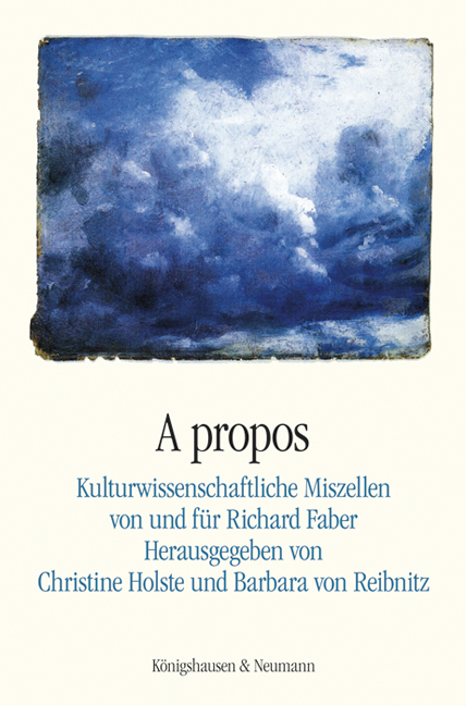 Cover zu A propos (ISBN 9783826052705)