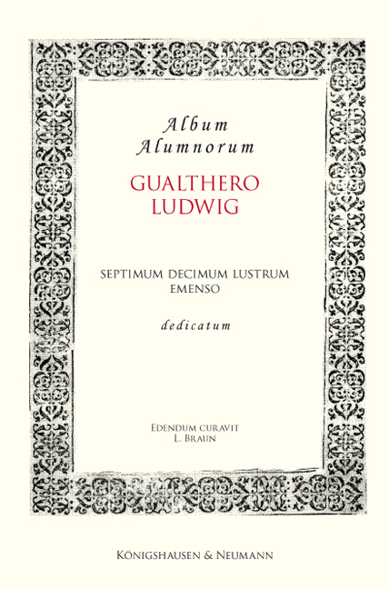 Cover zu Album Alumnorum. Gualthero Ludwig (ISBN 9783826053658)