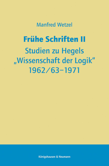 Cover zu Frühe Schriften II (ISBN 9783826054150)