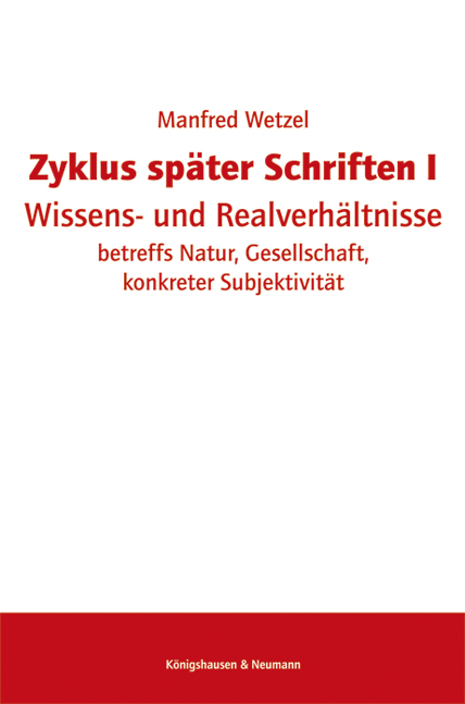 Cover zu Zyklus später Schriften I (ISBN 9783826055416)