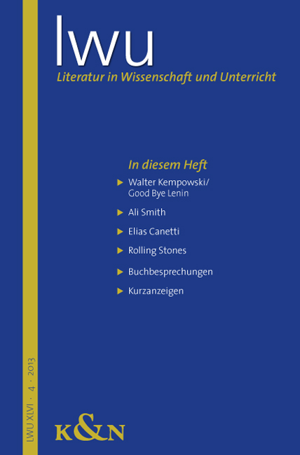 Cover zu Literatur in Wissenschaft und Unterricht. LWU XLIV.4.2013 (ISBN 9783826057632)