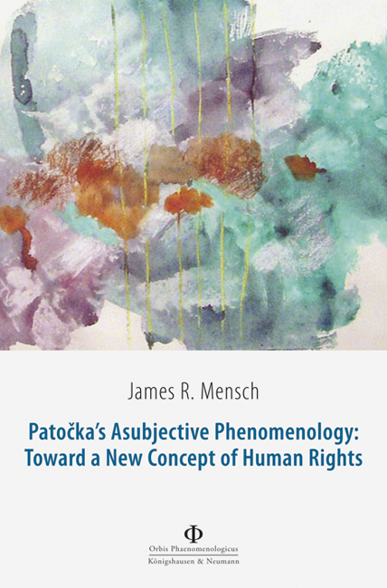 Cover zu Patocka‘s Asubjective  Phenomenology: Toward a New Concept  of Human Rights (ISBN 9783826057748)