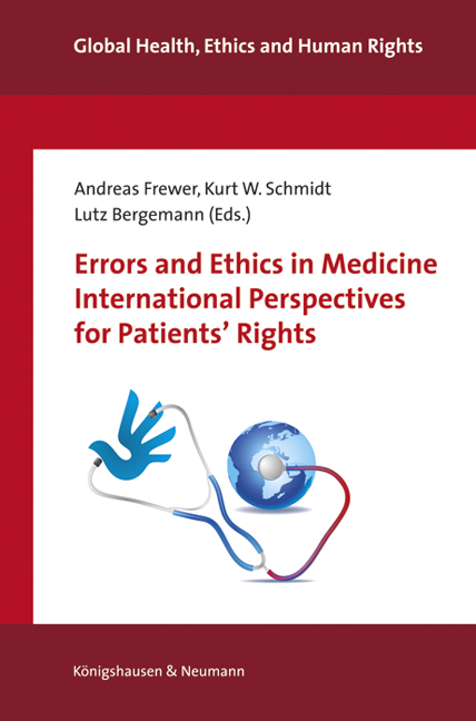 Cover zu Errors and Ethics in Medicine. International Perspectives for Patients' Rights (ISBN 9783826061226)