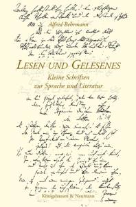Cover zu Lesen und Gelesenes (ISBN 9783826062919)