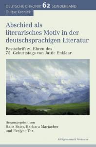 Cover zu Abschied als literarisches Motiv in der deutschsprachigen Literatur. (ISBN 9783826063589)