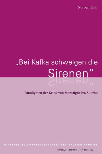 Cover zu "Bei Kafka schweigen die Sirenen" (ISBN 9783826064418)