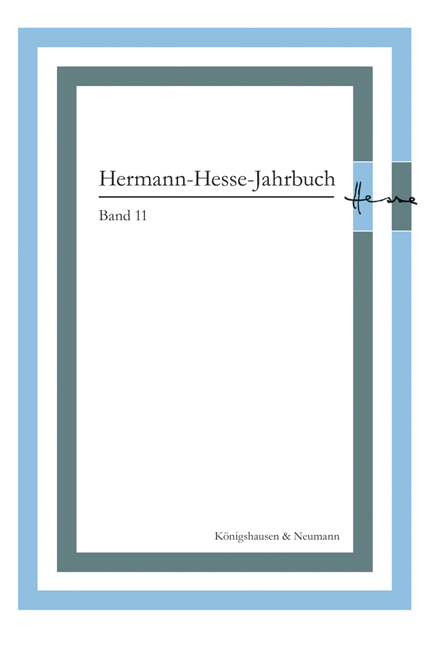 Cover zu Hermann-Hesse-Jahrbuch, Band 11 (ISBN 9783826066863)