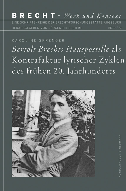 Cover zu Bertolt Brechts Hauspostille als Kontrafaktur lyrischer Zyklen des frühen 20. Jahrhunderts (ISBN 9783826068294)