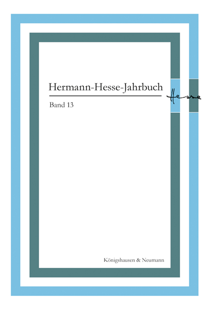Cover zu Herrmann-Hesse-Jahrbuch, Band 13 (ISBN 9783826072789)