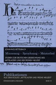 Cover zu Minnesang – Spruchsang – Meisterlied (ISBN 9783826075025)
