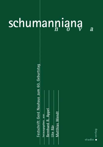 Cover zu Schumanniana nova (ISBN 9783895640858)